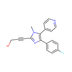 Cn1c(C#CCO)nc(-c2ccc(F)cc2)c1-c1ccncc1 ZINC000103258466