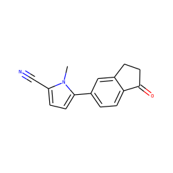 Cn1c(C#N)ccc1-c1ccc2c(c1)CCC2=O ZINC000045245726