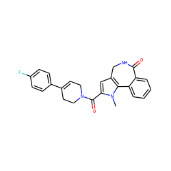 Cn1c(C(=O)N2CC=C(c3ccc(F)cc3)CC2)cc2c1-c1ccccc1C(=O)NC2 ZINC000169352952