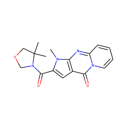 Cn1c(C(=O)N2COCC2(C)C)cc2c(=O)n3ccccc3nc21 ZINC000002916998