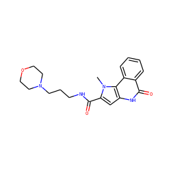 Cn1c(C(=O)NCCCN2CCOCC2)cc2[nH]c(=O)c3ccccc3c21 ZINC000169352946