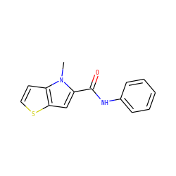 Cn1c(C(=O)Nc2ccccc2)cc2sccc21 ZINC000006234760