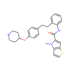 Cn1c(C(=O)Nc2ccccc2CCc2ccc(OC3CCNCC3)cc2)cc2sccc21 ZINC001772609032
