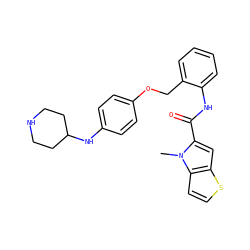 Cn1c(C(=O)Nc2ccccc2COc2ccc(NC3CCNCC3)cc2)cc2sccc21 ZINC001772596833