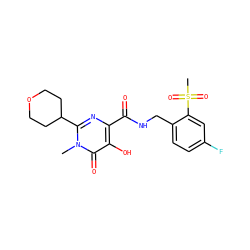 Cn1c(C2CCOCC2)nc(C(=O)NCc2ccc(F)cc2S(C)(=O)=O)c(O)c1=O ZINC000149236732