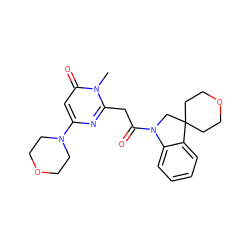 Cn1c(CC(=O)N2CC3(CCOCC3)c3ccccc32)nc(N2CCOCC2)cc1=O ZINC000200471841