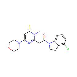 Cn1c(CC(=O)N2CCc3c(Cl)cccc32)nc(N2CCOCC2)cc1=S ZINC000147094094
