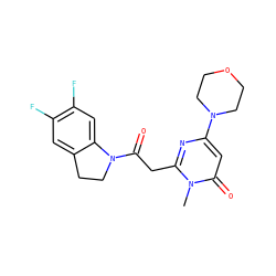 Cn1c(CC(=O)N2CCc3cc(F)c(F)cc32)nc(N2CCOCC2)cc1=O ZINC000115072430