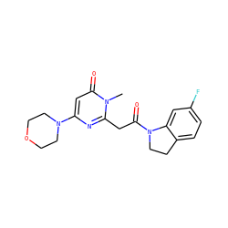 Cn1c(CC(=O)N2CCc3ccc(F)cc32)nc(N2CCOCC2)cc1=O ZINC000115076119