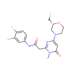 Cn1c(CC(=O)Nc2ccc(F)c(Cl)c2)nc(N2CCO[C@@H](CF)C2)cc1=O ZINC000147023359