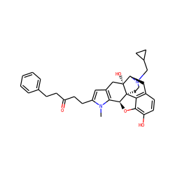 Cn1c(CCC(=O)CCc2ccccc2)cc2c1[C@@H]1Oc3c(O)ccc4c3[C@@]13CCN(CC1CC1)[C@H](C4)[C@]3(O)C2 ZINC000058591348
