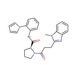 Cn1c(CCC(=O)N2CCC[C@H]2C(=O)Nc2ccccc2-n2cccc2)nc2ccccc21 ZINC000029128351