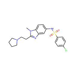 Cn1c(CCN2CCCC2)nc2cc(NS(=O)(=O)c3ccc(Cl)cc3)ccc21 ZINC000005204667