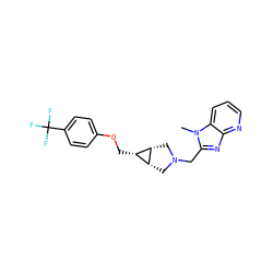 Cn1c(CN2C[C@@H]3[C@H](COc4ccc(C(F)(F)F)cc4)[C@@H]3C2)nc2ncccc21 ZINC000253666909