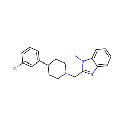 Cn1c(CN2CCC(c3cccc(Cl)c3)CC2)nc2ccccc21 ZINC000045390108
