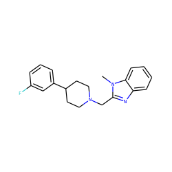 Cn1c(CN2CCC(c3cccc(F)c3)CC2)nc2ccccc21 ZINC000071296243