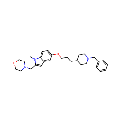 Cn1c(CN2CCOCC2)cc2cc(OCCCC3CCN(Cc4ccccc4)CC3)ccc21 ZINC000103248339