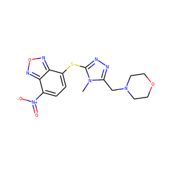 Cn1c(CN2CCOCC2)nnc1Sc1ccc([N+](=O)[O-])c2nonc12 ZINC000019691712