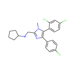 Cn1c(CNC2CCCC2)nc(-c2ccc(Cl)cc2)c1-c1ccc(Cl)cc1Cl ZINC000042989894