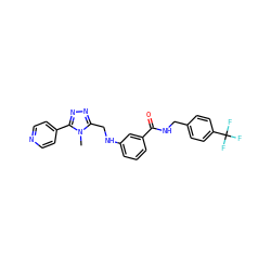 Cn1c(CNc2cccc(C(=O)NCc3ccc(C(F)(F)F)cc3)c2)nnc1-c1ccncc1 ZINC001772635125