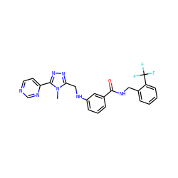 Cn1c(CNc2cccc(C(=O)NCc3ccccc3C(F)(F)F)c2)nnc1-c1ccncn1 ZINC001772584278