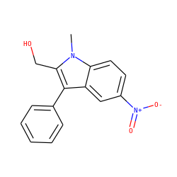 Cn1c(CO)c(-c2ccccc2)c2cc([N+](=O)[O-])ccc21 ZINC000000204361