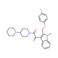 Cn1c(COc2ccc(Cl)cc2)c(C(=O)C(=O)N2CCC(N3CCCCC3)CC2)c2ccccc21 ZINC000013766336
