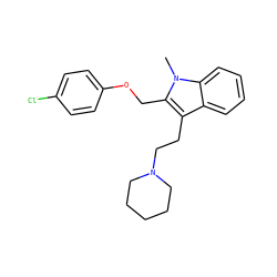 Cn1c(COc2ccc(Cl)cc2)c(CCN2CCCCC2)c2ccccc21 ZINC000013766329