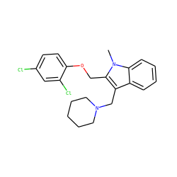 Cn1c(COc2ccc(Cl)cc2Cl)c(CN2CCCCC2)c2ccccc21 ZINC000013766327