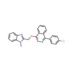 Cn1c(COc2nnc(-c3ccc(Cl)cc3)c3ccccc23)nc2ccccc21 ZINC000013124956