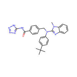 Cn1c(N(Cc2ccc(C(=O)Nc3nnn[nH]3)cc2)c2ccc(C(C)(C)C)cc2)nc2ccccc21 ZINC000040862644