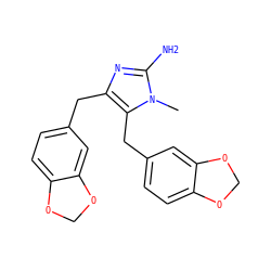 Cn1c(N)nc(Cc2ccc3c(c2)OCO3)c1Cc1ccc2c(c1)OCO2 ZINC000000598472