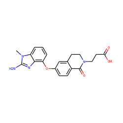 Cn1c(N)nc2c(Oc3ccc4c(c3)CCN(CCC(=O)O)C4=O)cccc21 ZINC000040872945