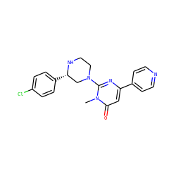 Cn1c(N2CCN[C@@H](c3ccc(Cl)cc3)C2)nc(-c2ccncc2)cc1=O ZINC000116770369