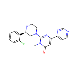 Cn1c(N2CCN[C@H](c3ccccc3Cl)C2)nc(-c2ccncn2)cc1=O ZINC000116829406