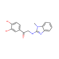 Cn1c(NCC(=O)c2ccc(O)c(O)c2)nc2ccccc21 ZINC000059064082