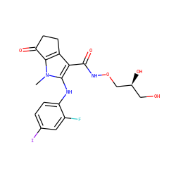 Cn1c(Nc2ccc(I)cc2F)c(C(=O)NOC[C@@H](O)CO)c2c1C(=O)CC2 ZINC000084602082