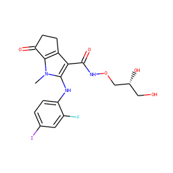 Cn1c(Nc2ccc(I)cc2F)c(C(=O)NOC[C@H](O)CO)c2c1C(=O)CC2 ZINC000084604126