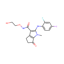 Cn1c(Nc2ccc(I)cc2F)c(C(=O)NOCCO)c2c1C(=O)CC2 ZINC000084604125