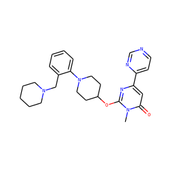 Cn1c(OC2CCN(c3ccccc3CN3CCCCC3)CC2)nc(-c2ccncn2)cc1=O ZINC000146502014