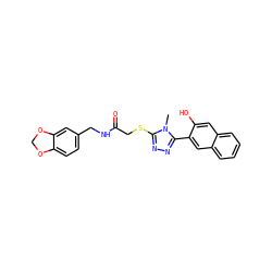 Cn1c(SCC(=O)NCc2ccc3c(c2)OCO3)nnc1-c1cc2ccccc2cc1O ZINC000018159370