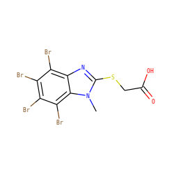 Cn1c(SCC(=O)O)nc2c(Br)c(Br)c(Br)c(Br)c21 ZINC000082152659