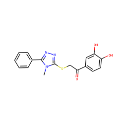 Cn1c(SCC(=O)c2ccc(O)c(O)c2)nnc1-c1ccccc1 ZINC000000366897