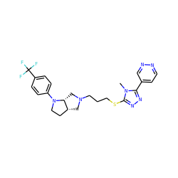Cn1c(SCCCN2C[C@@H]3CCN(c4ccc(C(F)(F)F)cc4)[C@@H]3C2)nnc1-c1ccnnc1 ZINC000653730535