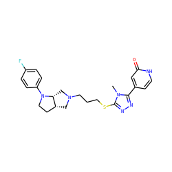 Cn1c(SCCCN2C[C@@H]3CCN(c4ccc(F)cc4)[C@@H]3C2)nnc1-c1cc[nH]c(=O)c1 ZINC000653725016