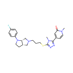 Cn1c(SCCCN2C[C@@H]3CCN(c4ccc(F)cc4)[C@@H]3C2)nnc1-c1ccn(C)c(=O)c1 ZINC000653725061