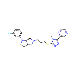 Cn1c(SCCCN2C[C@@H]3CCN(c4cccc(F)c4)[C@H]3C2)nnc1-c1cnccn1 ZINC000653728116