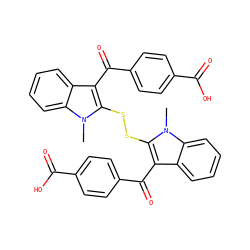 Cn1c(SSc2c(C(=O)c3ccc(C(=O)O)cc3)c3ccccc3n2C)c(C(=O)c2ccc(C(=O)O)cc2)c2ccccc21 ZINC000027721638