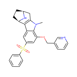 Cn1c2c(c3cc(S(=O)(=O)c4ccccc4)cc(OCc4cccnc4)c31)[C@H]1CC[C@@H](C2)N1 ZINC000096175333