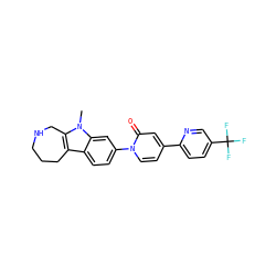 Cn1c2c(c3ccc(-n4ccc(-c5ccc(C(F)(F)F)cn5)cc4=O)cc31)CCCNC2 ZINC000169700511